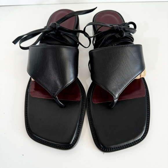 Staud Alexandre Lace Up Leather Gladiator Sandal US 9/9.5 EUR 40 Black - Picture 4 of 11